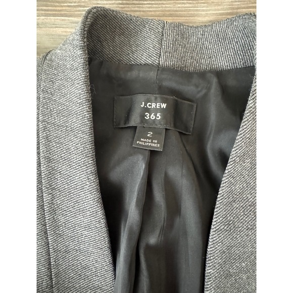 J.Crew 365 Going Out Blazer in Gray Twill Open Front Career Lined Jacket‎ Size 2 - Picture 3 of 7